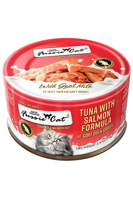 Fussie Cat Tuna Salmon with Goat milk Canned Cat Food