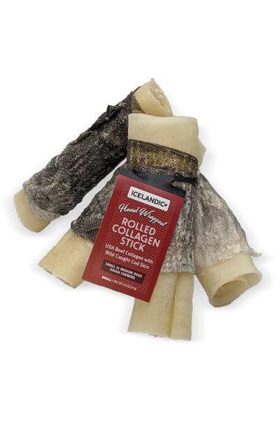 Icelandic+ Rolled Beef Collagen Stick Wrapped with Fish Dog Chew