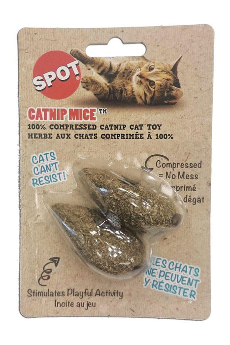 Spot Compressed Catnip Mice Cat Toy, 2 pack