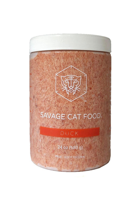 Savage Cat Duck Frozen Cat Food 24 oz