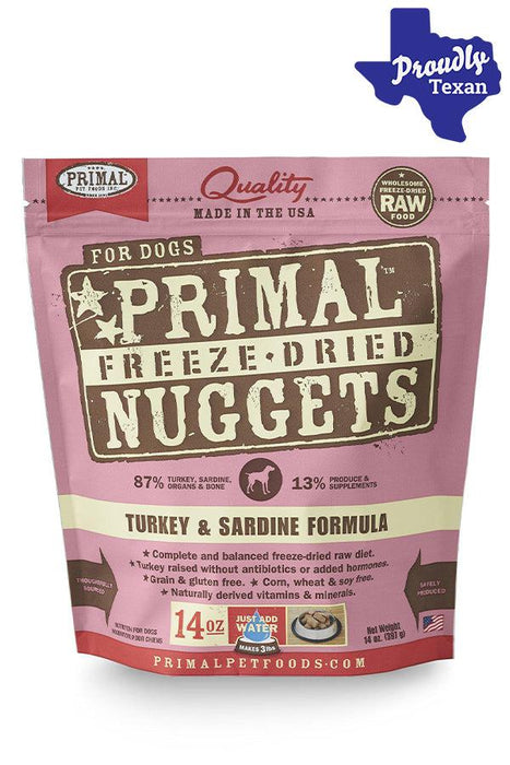 Primal Freeze Dried Nuggets Turkey Dog Food