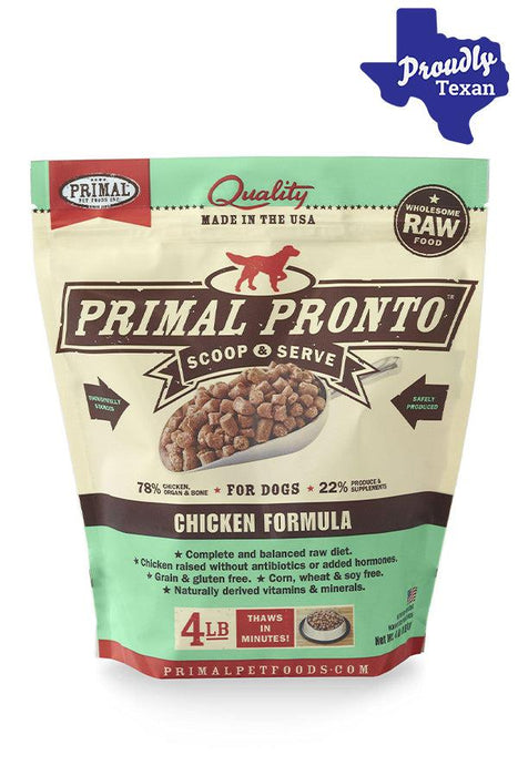 Products Primal Pronto Chicken Frozen Raw Dog Food