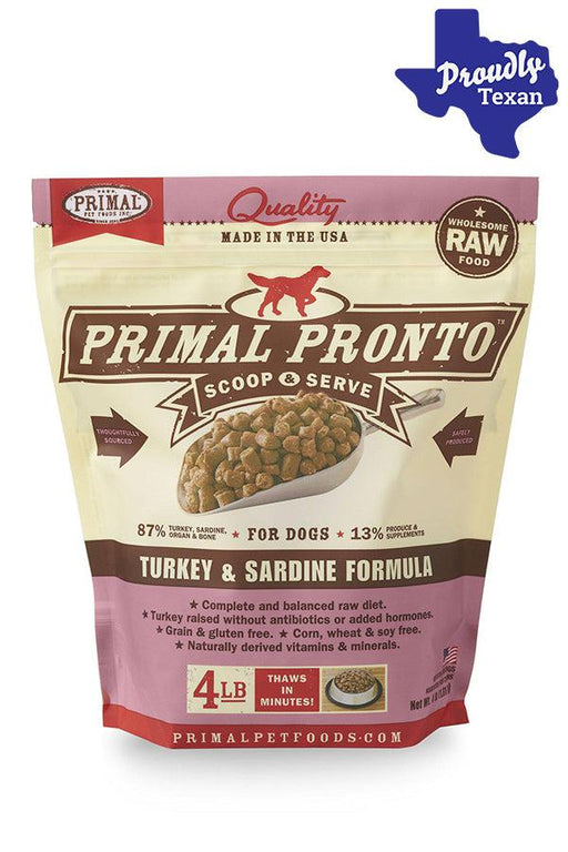 Products Primal Pronto Turkey & Sardine Frozen Raw Dog Food