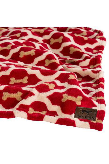 Tall Tails Red Bone Fleece Dog Blanket, Medium