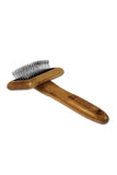 Bamboo Groom Slicker Brush with Stainless Steel Pins