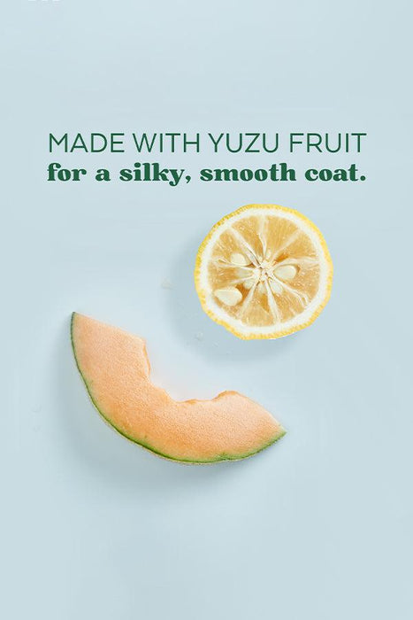 TropiClean Essentials Yuzu and Melon Hydrating Shampoo. Made with yuzu fruit for a silky, smooth coat. 